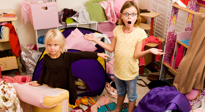 kids messy closet